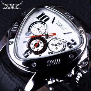 Jaragar Sport Design de mode Montres pour hommes Top marque de luxe montre automatique Triangle 3 cadran affichage bracelet en cuir véritable Clock258R