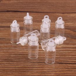 Frascos 100 Uds 11*22*6,5mm 1ml Mini botellas de deseos de vidrio frascos pequeños con tapón de plástico