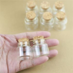 Frascos 100 unids/lote 30*30mm 10ml DIY Mini tapón de botella de vidrio con corcho artesanías frascos de vidrio transparente vacío pequeño vial botellas tubo de prueba