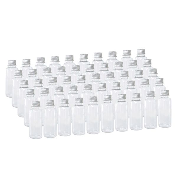 Pots 100 pièces bouteille en plastique avec bouchon à vis en aluminium Kit de voyage bouteilles rechargeables vides pots 5 ml à 100 ml récipient cosmétique pour animaux de compagnie