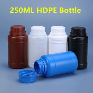 Bocaux 10 pièces bouteilles rondes de 250ml, matériau HDPE, récipient de stockage hermétique pour réactif liquide, bouteille d'échantillon de qualité alimentaire