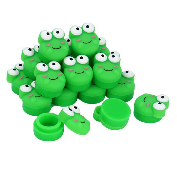 Pots 10 pièces pot en Silicone en forme de grenouille 5ml conteneurs antiadhésifs pots de bouteille personnalisés étui de stockage d'huile conteneur pot accessoires pour la maison