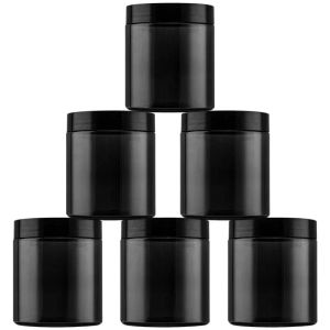Pots 12 pièces 250ml Pot en plastique noir vide cosmétique crème pour le visage bouteille rechargeable voyage Pot conteneurs de stockage pour fruits secs bonbons