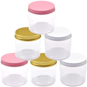 Bocaux 12pcs 50/80/100/120/150/200/250g Jars de rangement vide Jar en plastique transparent avec les couvercles pour visage cosmétique bouteilles de crème