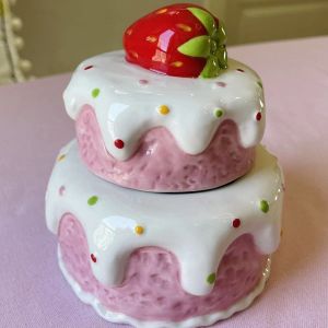 Bocaux 1pcs en céramique glacée crème à la fraise et réservoir de rangement de gâteau de rangement