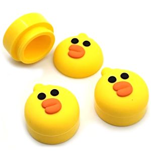 Pots 20 pièces 5ml en forme de canard pot en Silicone antiadhésif conteneur bouteille crème pour le visage pots huile mallette de rangement cosmétique accessoires pour fumer