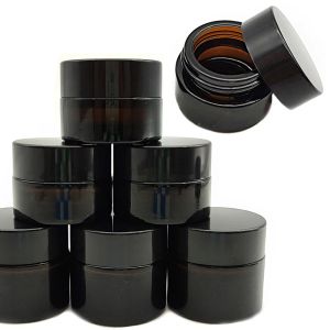 Pots 20 pièces Pot en verre boîte de rangement foncé pots crème bouteille pour le visage conteneur de cosmétiques étui de maquillage crèmes pour les yeux peut Pot accessoires pour fumer