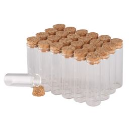 Bocaux 20pcs / lot bouteilles en verre avec bouchon de liège bouchon de tube vide pour artisanat de bricolage de bonbons en cristal 5 ml 7ml 10ml 12ml 15 ml 20ml 25ml 30ml