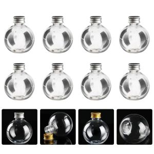 Bocaux 25 pièces 150ml bouteilles en plastique transparentes décoration de bouteille en forme d'ampoule ronde