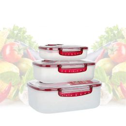 JARS 3pcs contenedor de vacío Caja de almacenamiento de alimentos Multipurpose Press Presservation Cocina sellada Freshing 210626