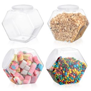 Bocaux 4pcs Plastic Hexagon Candy pots