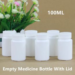 Potten 50PCS 100ML Lege Opslagcontainer voor Capsule Pil Tablet Food Grade Geneeskunde Pakket Flessen met Deksels Hot koop