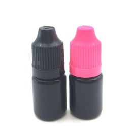 Potten 50 stks Hervulbare Zachte 5 ml Zwart PE Lege Plastic Druppelflesje Lege Vloeistof Fles Met Kleurrijke Kindveilige dop Flacon