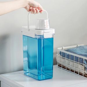 Potjes Wasmiddeldispenser met maatbeker Voedselcontainer Plastic opbergdoos Granendispenser Keukenorganisatie voor rijst, pasta