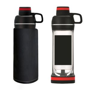 Bocaux Portable créatif 400ml bouteille d'eau avec cache téléphone poche secrète pilule organisateur bouteille sport Fitness tasse d'eau Drinkware