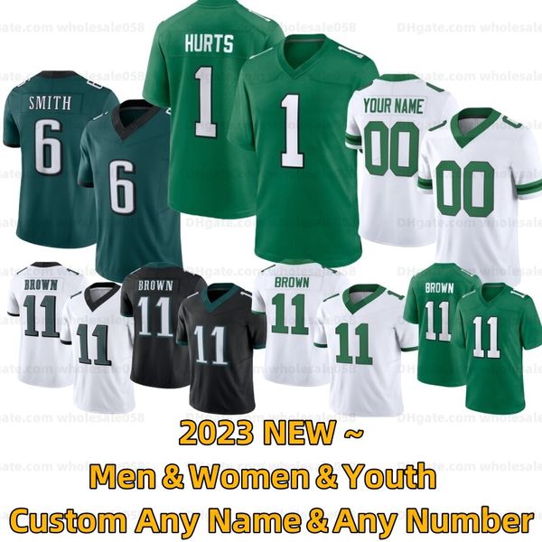 Jason Kelce 62 1 Jalen Hurts Football Jersey High Quality Aj Brown Kelly Green Devonta Smith Brian Dawkins Nolan Haason Reddick Darius Slay d'Andre Swift Goedert