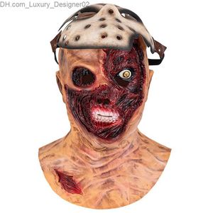 Jason Masque Halloween Déguisement Fête Horreur Masque En Latex Carnaval Fête Film Tueur Cosplay Costume Couvre-chef Avec Masques De Hockey Q230824