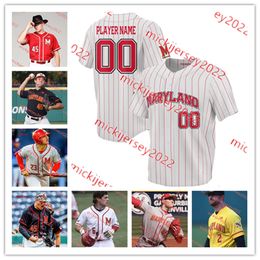 Jason Savacool Nick Dean Maryland Baseball Jersey Kyle McCoy Custom genaaid 21 Kenny Lippman 26 Nate Haberthier 28 David Falco Maryland Terrapins Jerseys