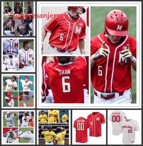 Jason Savacool Nick Dean Maryland Jersey de béisbol Kyle McCoy Custom Coss Stitched Mens Youth Kenny Lippman Nate Hervthier David Falco Maryland Terrapins Jerseys Niza