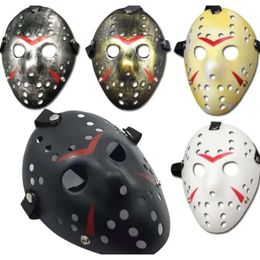 Jason Voorhees Masquerade The Wholesale Friday 13th Horror Movie Hockey Mask Enge Halloween Cosplay Cosplay Plastic Party Maskers JN12 S