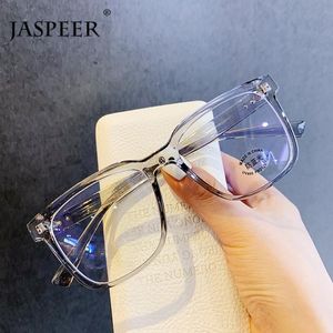 JAPEER ANTI BLUE CADRE LUMIÈRE FEMMES MEN MENSEURS Square UV400 Anti Eyestrain Eye Glass Dames Transparent Optical Myopia Frames 293Y