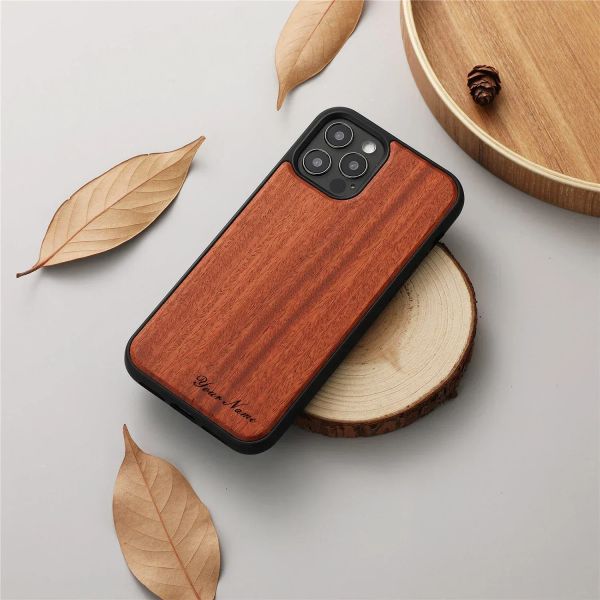 Jaster Personalizado Nombre personalizado GRATIS Case de teléfono de madera para iPhone 15 14 13 12 11 PRO MAX CUBIERTA BELVER 15 11 Tallado envío rápido