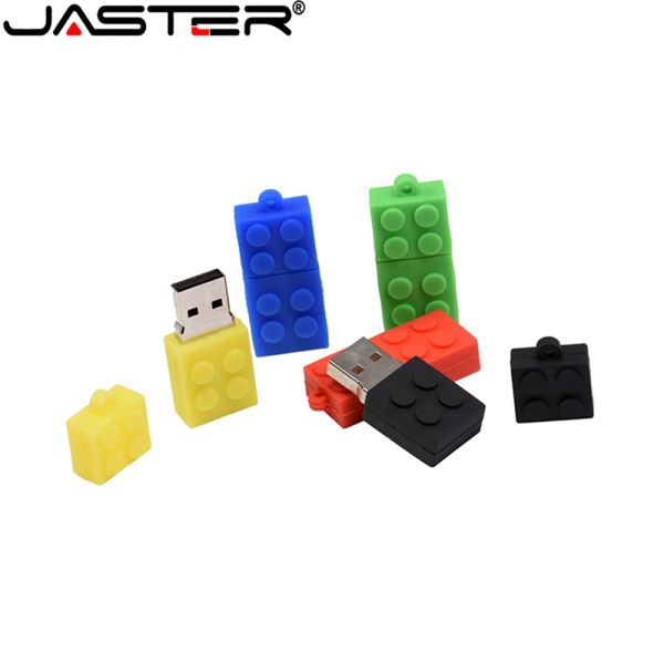 Jaster USB Flash Drives 2.0 Modèle de bloc de construction en silicone à cinq couleurs 64 Go de stylo 32 Go 16 Go de mémoire de mémoire 8 Go 4 Go 128 Go U Disque