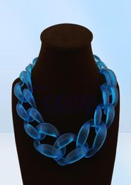 Javrick manquante collier acrylique chunky stat statement bib chain collier pendents 5 color1105347