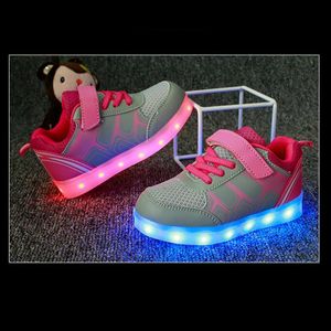 Jawaykids printemps été enfants LED chaussures USB charge baskets lumineuses respirant enfants chaussures décontractées pour garçons et filles LJ200907