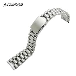 JAWODER Horlogeband 16 18 20 22mm Puur Massief Roestvrij Staal Polijsten Geborsteld Horlogeband Strap Implementatie Gesp Bracelets216S