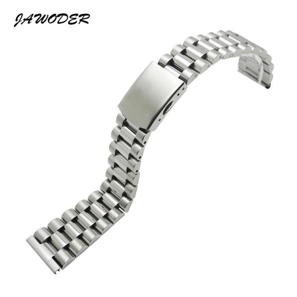 JAWODER bracelet de montre 16 18 20 22mm pur solide acier inoxydable polissage brossé bracelet de montre bracelet déploiement boucle Bracelets2898