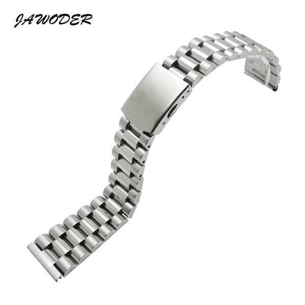 JAWODER bracelet de montre 16 18 20 22mm pur solide acier inoxydable polissage brossé bracelet de montre bracelet déploiement boucle Bracelets3105