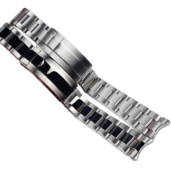 JAWODER Bracelet de montre 20 21mm or polissage intermédiaire nouveaux hommes extrémité incurvée en acier inoxydable Bracelet de montre Bracelet pour Rolex Submar3290