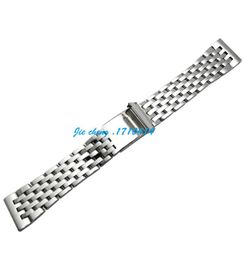 Jawoder Watchband 22 mm Full Polished Stileing Watch Band Strap Accesorios de brazalete Adaptador de plata para Navitimer Montbrilla3037551
