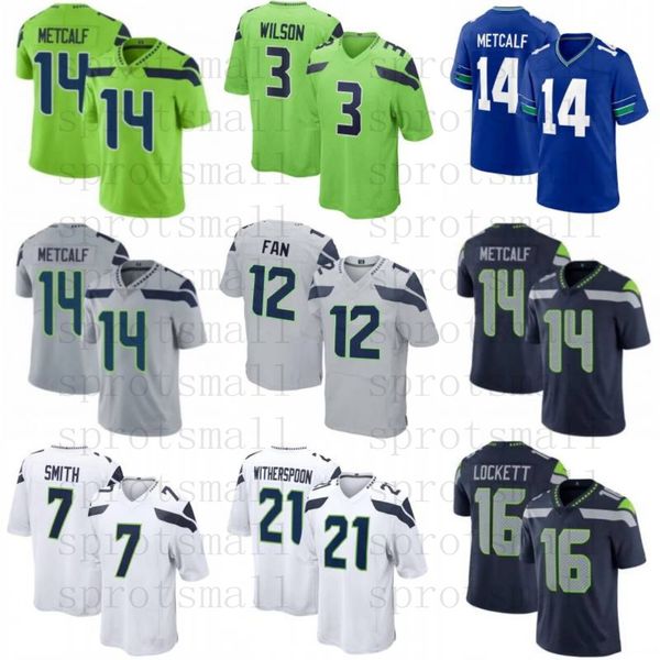 Jaxon Smith-Njigba Ken Walker Maillot de football Jeune Geno Smith DK Metcalf Jamal Adams Tyler Lockett Marshawn Lynch Tariq Woolen Bobby Wagner Devon Witherspoon