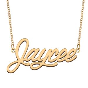 Jaycee naamkettingen hanger op maat gepersonaliseerd voor dames meisjes kinderen beste vrienden moeders geschenken 18k verguld roestvrij staal