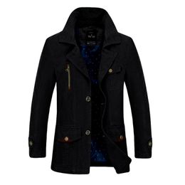 Jaycosin Nieuwe Arrive Men Jas Herfst Winter Casual Sportkleding Mode Medium Lengte Revers Button Katoenen Windjack Coat