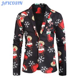 Jaycosin Costumes Hommes Hiver Costume de Noël Vestes Manteaux Mode Chemise à manches longues Blouse Hommes Costumes pour mariage Blazer Homme 1125 201106