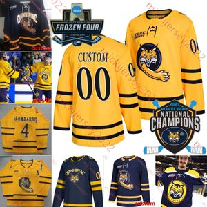 Jayden Lee Jacob Quillan Quinnipiac Bobcats 2023 Mens Ice Hockey National Champions Jersey Victor Czerneckianair Joey Cipollone Anthony Cipollone Quinnipiac