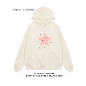 Jayihome-Sudadera con capucha para mujer, con estampado de estrellas de diamantes y albaricoque, sudadera de marca de moda americana para principios de otoño 2023