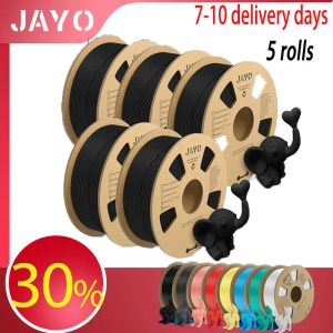 Jayo 3D Imprimante PLA Filament 1,75 mm PLA plus / PETG / PLA Filament mat 5 rouleaux comme matériau d'impression 3D non toxique pour l'imprimante 3D