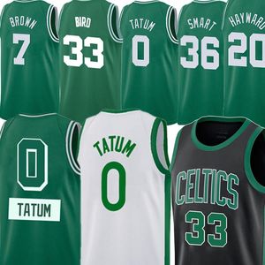 Jayson 0 Tatum Jersey Marcus 36 Smart Larry 33 vogel basketbaltruien Jaylen 7 Brown Gordon 20 Hayward Black