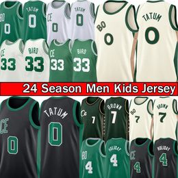 NBABostonCelticsBasketball Jersey Jayson Tatum Jaylen Brown Jrue Holiday Jersey Retro Larry 33 Bird Shiirt Kids Youth