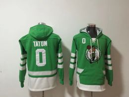 Jayson Tatum Celtices Old Time Basketbal Jerseys Hoodie Bostons Pullover Sport Sweatshirts Winterjas Groen Maat S-XXL