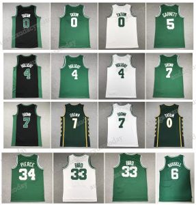 Jayson Tatum Jaylen Brown Basketball Jersey Jrue Bill 6 Russell Larry 33 Bird Kevin Garnett Paul Pierce Mitchell