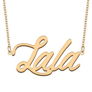 Lala naamkettingen hanger op maat gepersonaliseerd voor dames meisjes kinderen beste vrienden moeders geschenken 18k verguld roestvrij staal