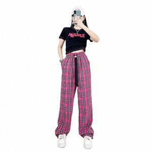 Jazz Costume Hip Hop Femmes Vêtements Cott Top Tide Pantalon À Carreaux Pantalon De Danse Crop Pour Performance Adulte Vêtements De Danse Moderne 78M6 #