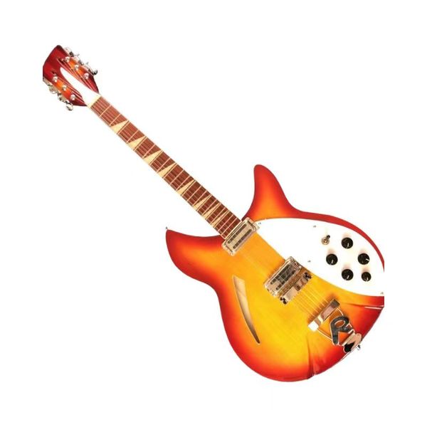 Guitare électrique JAZZ 6 cordes, corps en tilleul, corps Semi-creux, touche en ébène léger, support de personnalisation, livraison gratuite