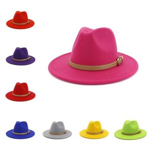 Jazz fedora hoed brede armbrug vrouwen heren panama hoeden vrouwen heren vilt trilby caps unisex zonnescherm hoed chapeau mode-accessoires nieuw