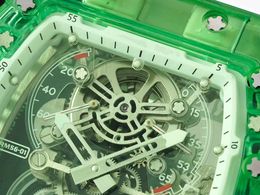 JB Watch RM12-01 RM056 RM53-02 RM56-01 con la caja de cristal de zafiro de movimiento de tourbillon estándar suizo con correa de goma natural